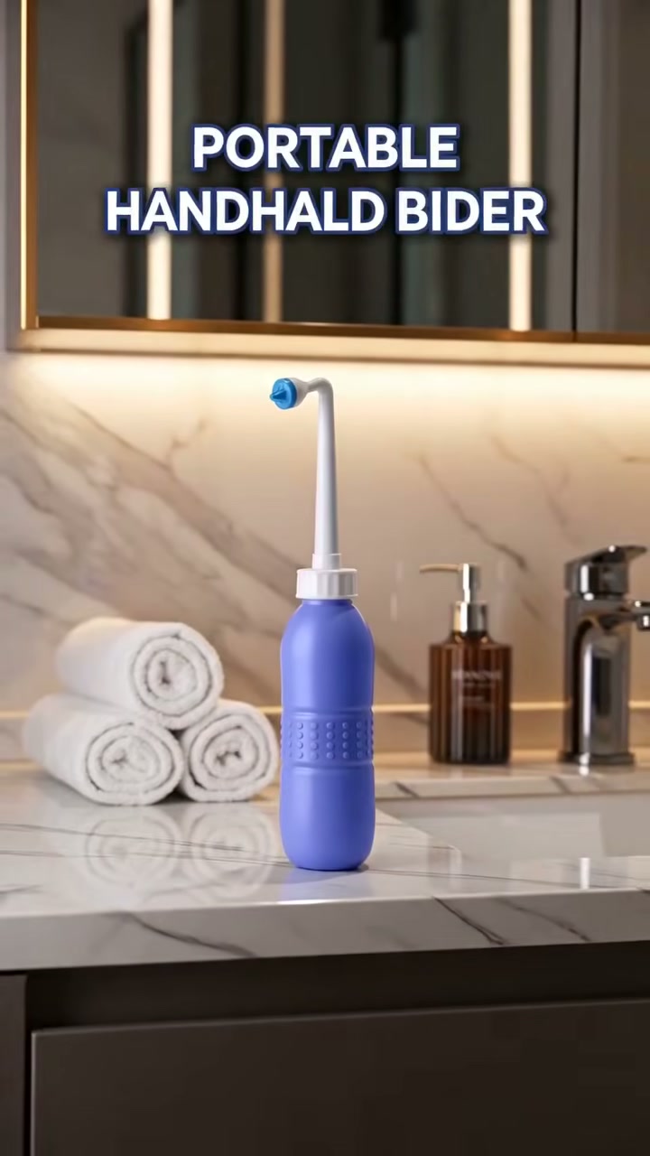 A discreet portable bidet bottle for home or travel