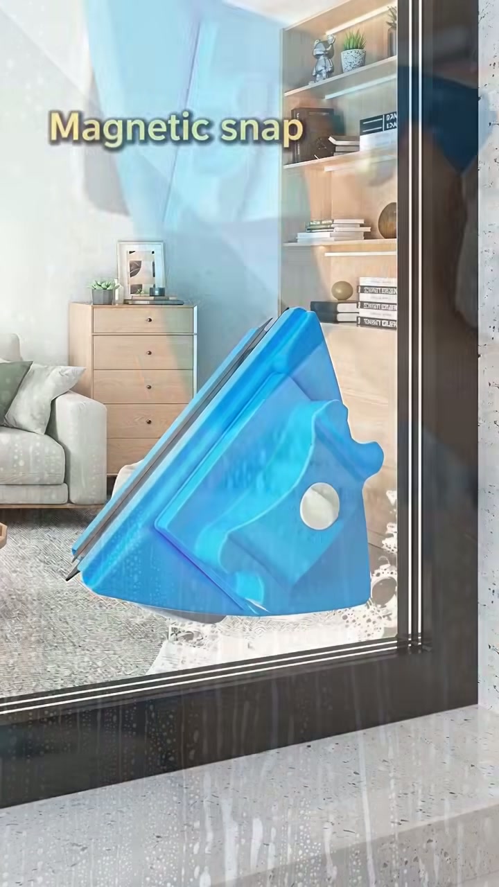 The magnets snap through the glass so one hand does both sides