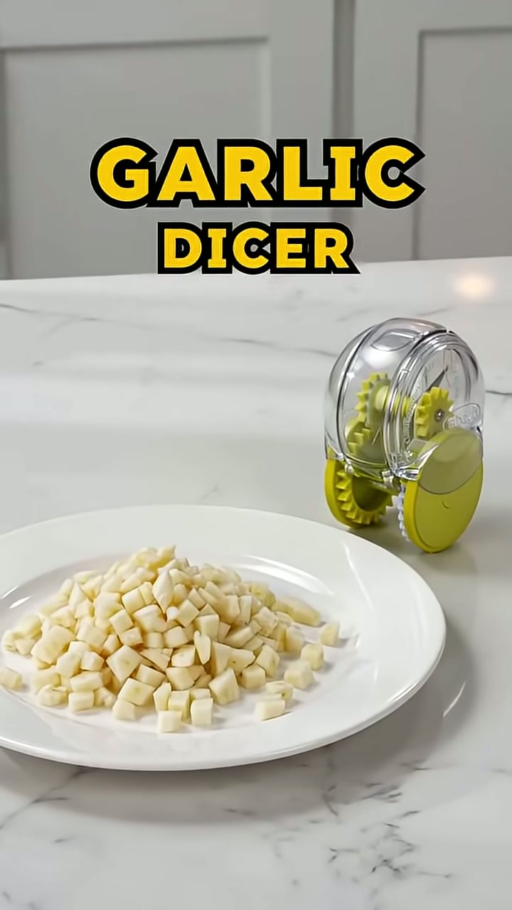 A hand-roll garlic chopper that minces a clove in seconds