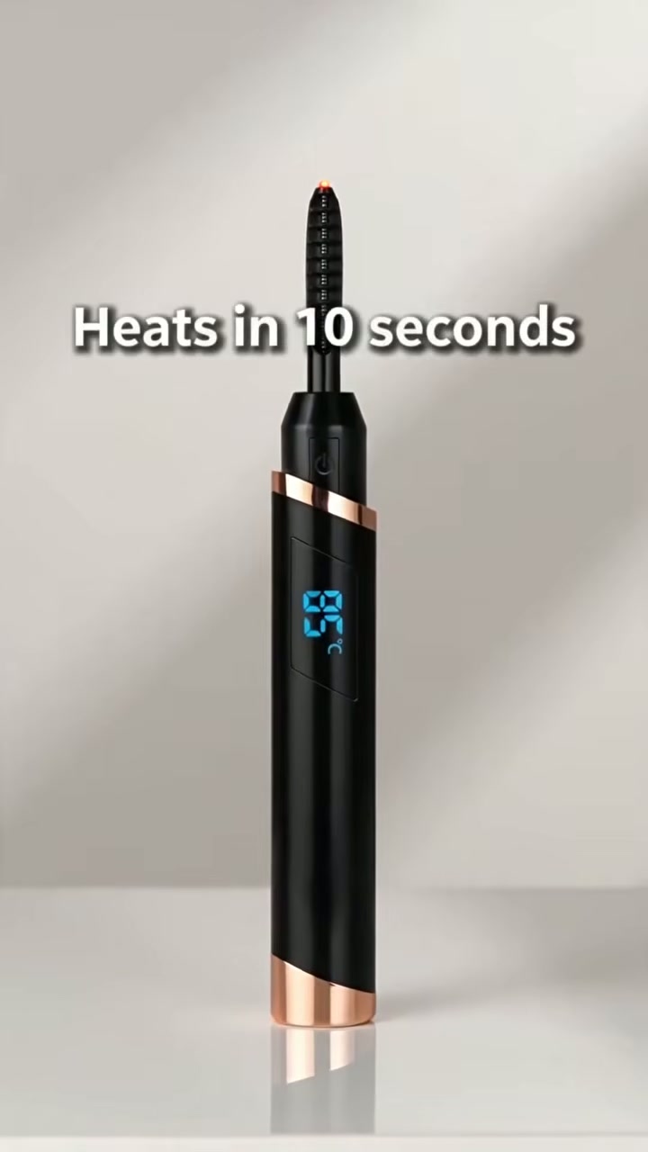 A cordless heated lash wand that warms up in ten seconds