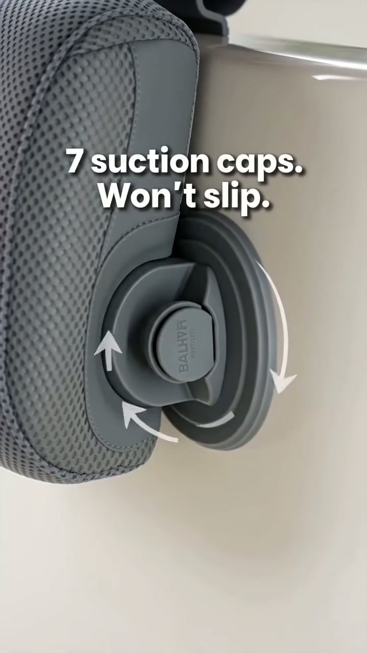 Four suction cups grip the tub so it won't slip