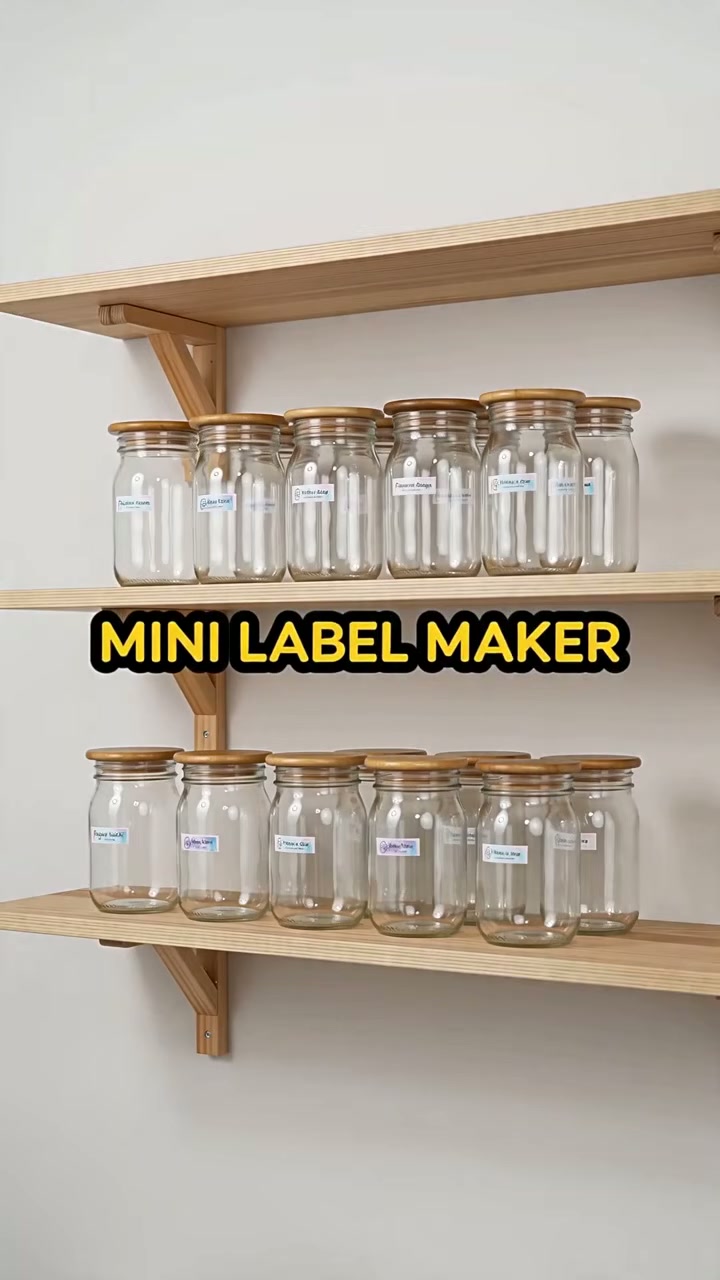 A perfectly labelled, uniform pantry
