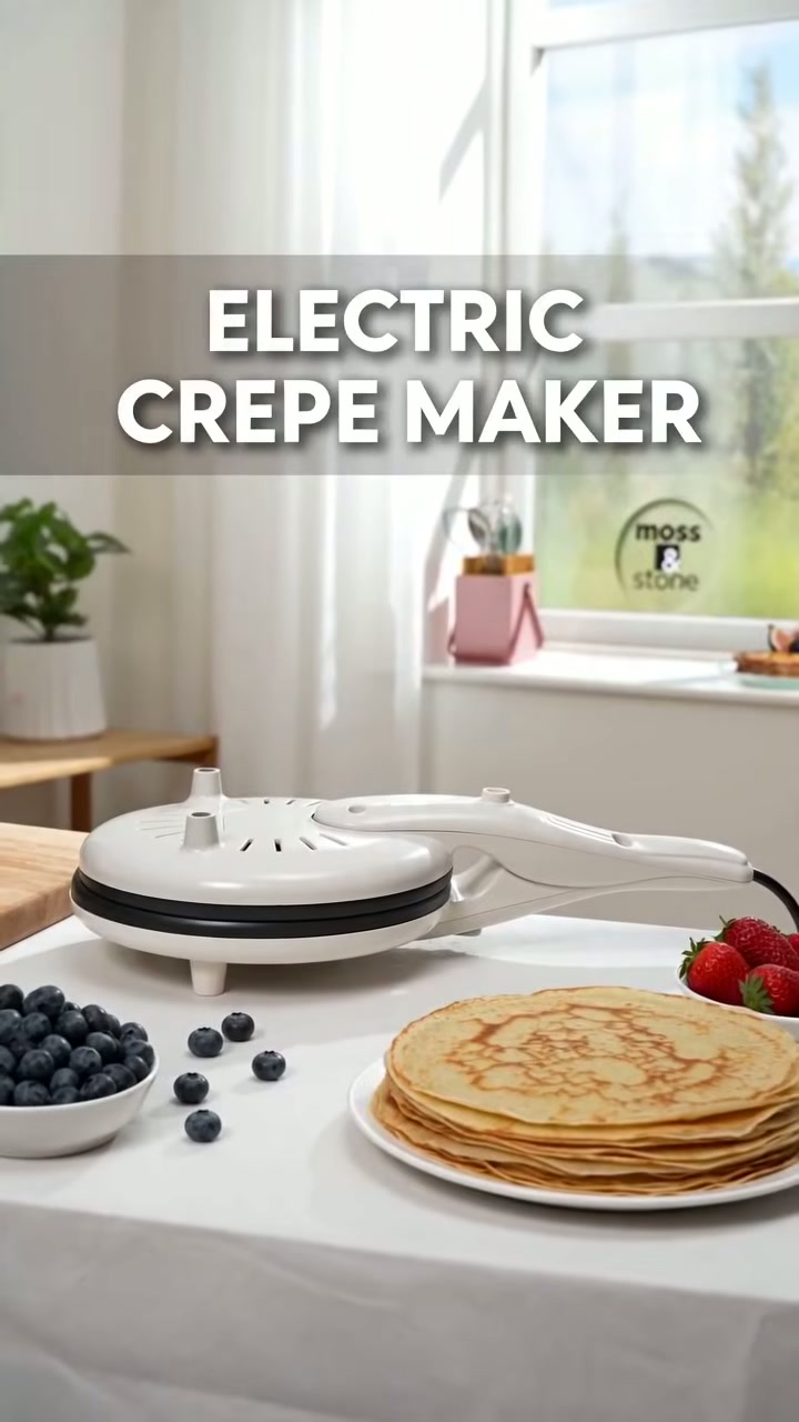 A countertop crepe maker for thin, even crepes