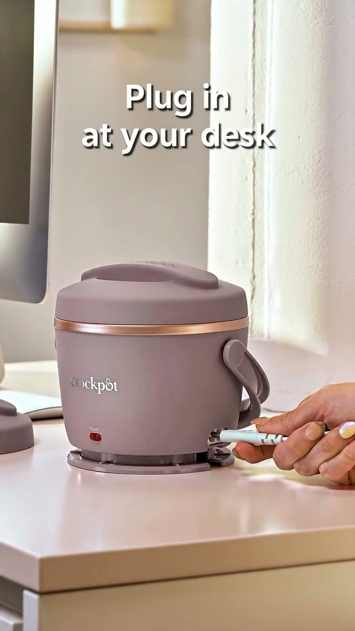 Plug it in ahead of lunch and it gently warms your food through to hot