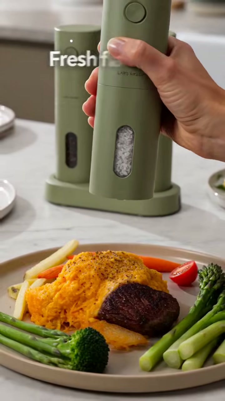 Season a plate evenly with one hand while you cook