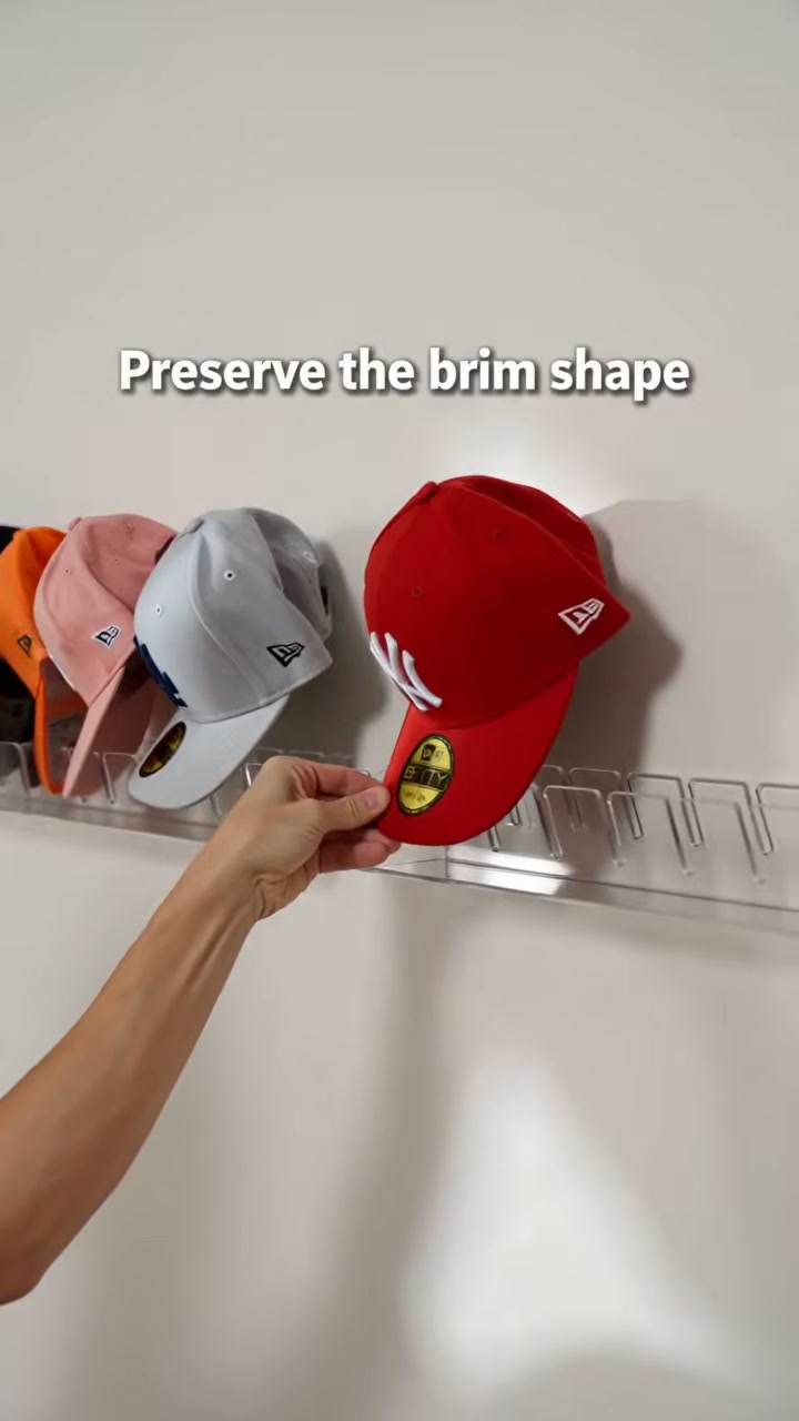 Each cap slots in by the brim, keeping its shape