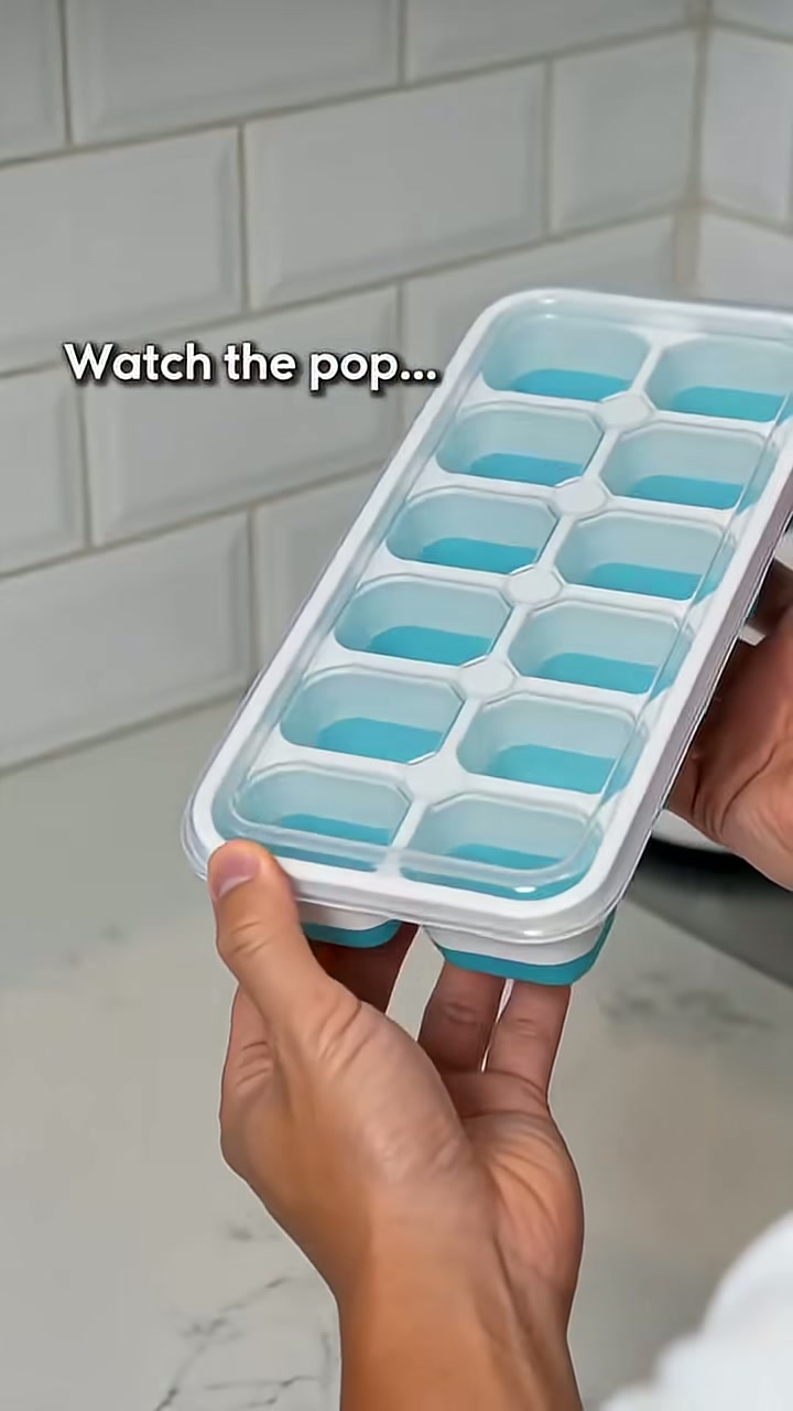 Push from underneath and each cube pops straight out