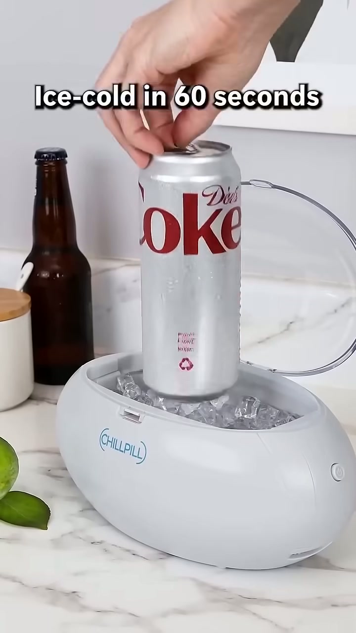 Ice-cold in a couple of minutes — no waiting on the fridge